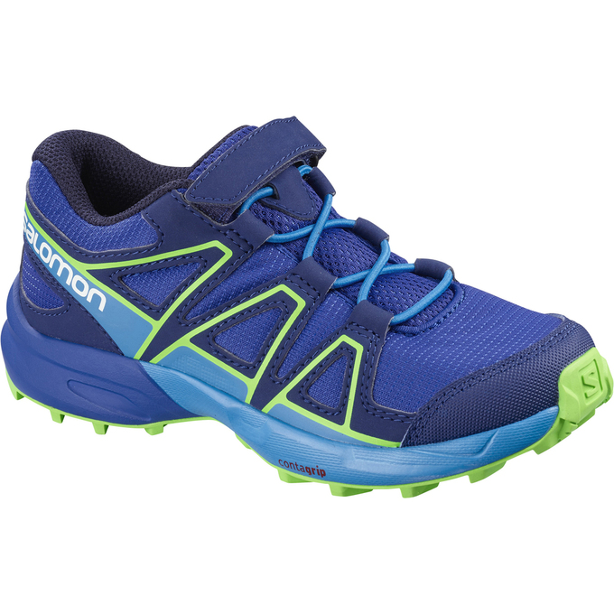 Chaussures De Trail Running Salomon Enfant Bleu Foncé - Salomon SPEEDCROSS BUNGEE K - France (1475-R